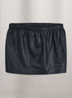 (image for) Soft Deep Blue Leather Skirt With Elastic Waist