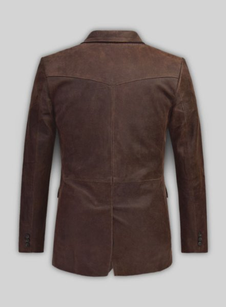 (image for) Vintage Brown Grain Western Leather Blazer