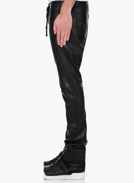 (image for) Drawstring Designer Leather Pants