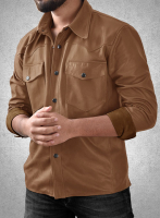 (image for) Light Weight Unlined Tan Leather Shirt