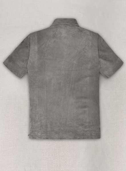 (image for) Gray Suede Leather T-Shirt #2
