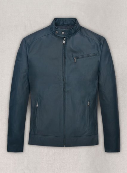 Soft Winsor Blue Michael Fassbender Leather Jacket