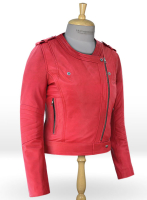 (image for) Soft Raspberry Red Leather Jacket # 220