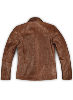 (image for) Brown Ostrich Leather Hipster Jacket #2
