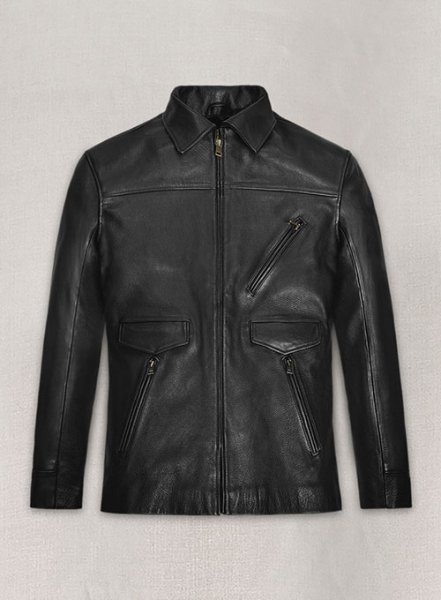 Thick Goat Black Washed and Wax Johnny Depp Leather Jacket #3