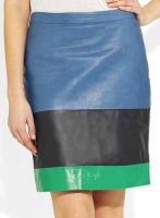 (image for) Tri Color Leather Skirt