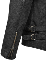 (image for) Stone Charcoal Tweed Leather Combo Jacket # 667