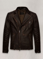 (image for) Rubbed Brown David Leather Jacket