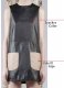 Contrast Patch Pocket Leather Dress - # 770