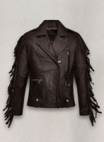 (image for) Soft Brown Washed & Wax Kendall Jenner Leather Jacket #3