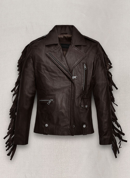 Soft Brown Washed & Wax Kendall Jenner Leather Jacket #3 : LeatherCult ...