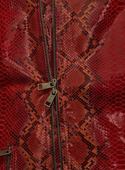 (image for) Bold Red Python Leather Jacket # 228