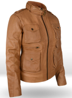 (image for) Soft Hunter Tan Washed & Wax Leather Jacket # 235