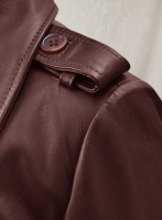 (image for) Soft Maroon Wax Halcon Leather Trench Coat