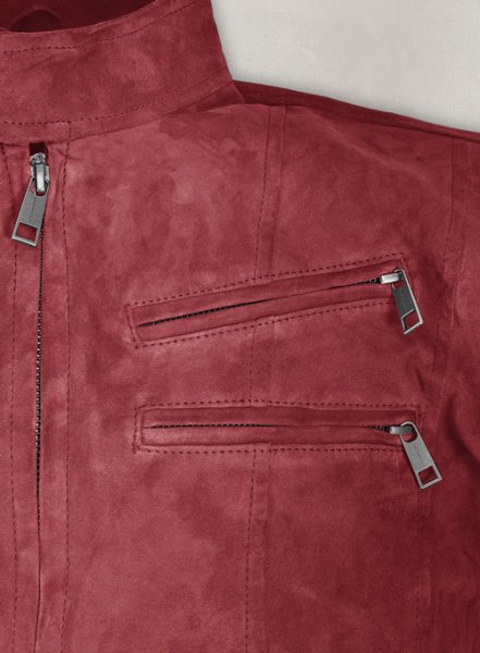 French Red Suede Leather Jacket # 700