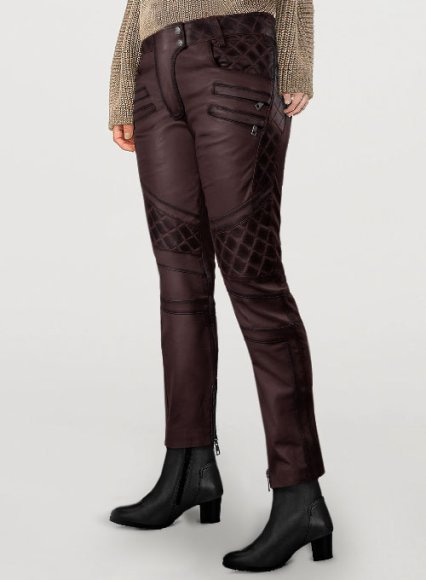 Carrier Burnt Wine Leather Pants
