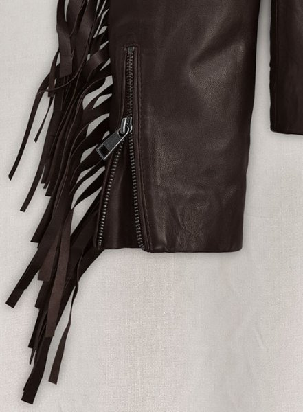 (image for) Soft Brown Washed & Wax Kendall Jenner Leather Jacket #3