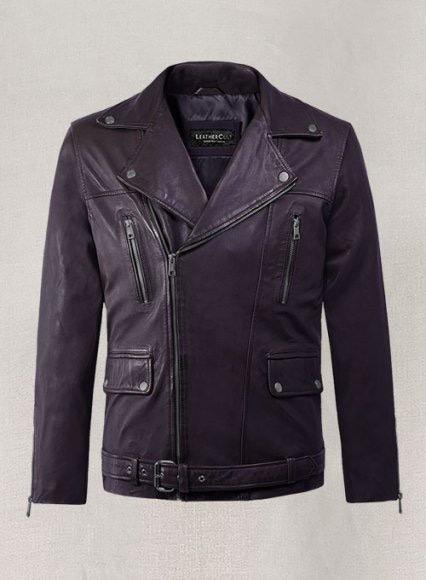 Dauntless Purple Biker Leather Jacket