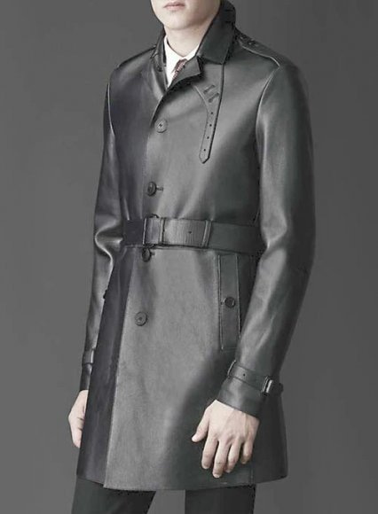 Leather Long Coat #204