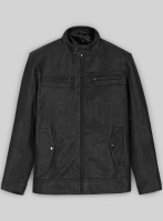 (image for) Distressed Black Leather Jacket # 616
