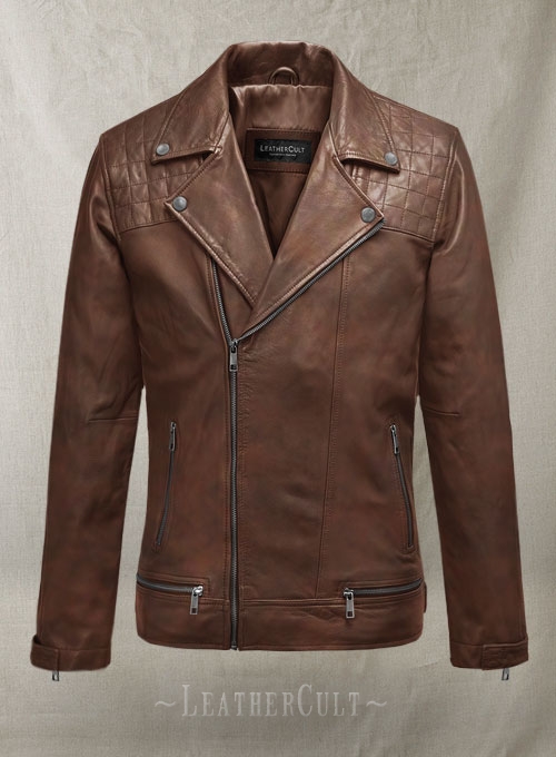 Ironwood Spanish Brown Biker Leather Jacket - Click Image to Close