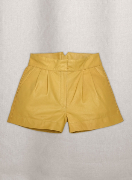 (image for) Yellow Leather Cargo Shorts Style # 360