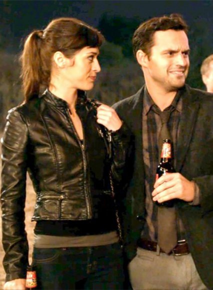 (image for) Lizzy Caplan New Girl Leather Jacket