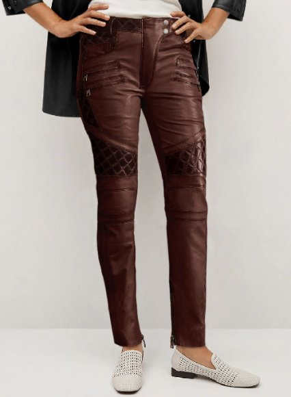 Carrier Burnt Maroon Leather Pants