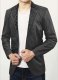 Harper Burnt Charcoal Leather Blazer