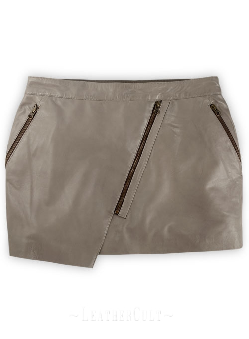 Croma Gray Wax Gypsy Leather Skirt - # 196 - Click Image to Close
