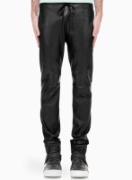 (image for) Drawstring Designer Leather Pants