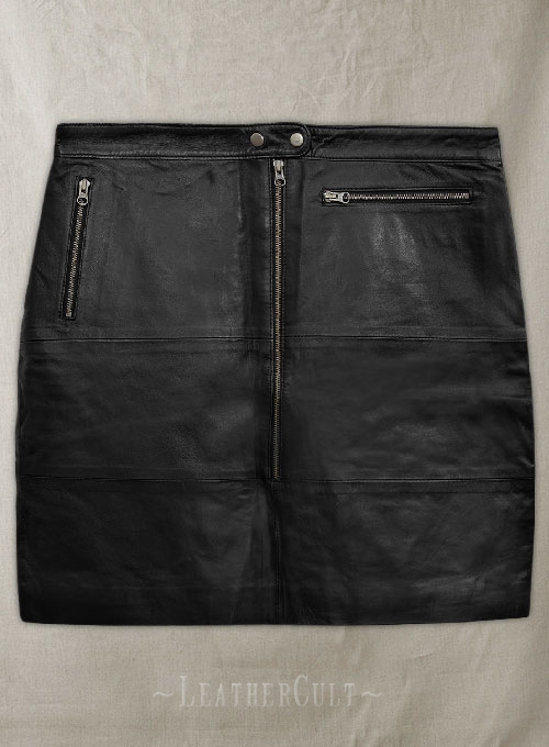 Black Claremont Leather Skirt - # 417 - XL Regular - Click Image to Close