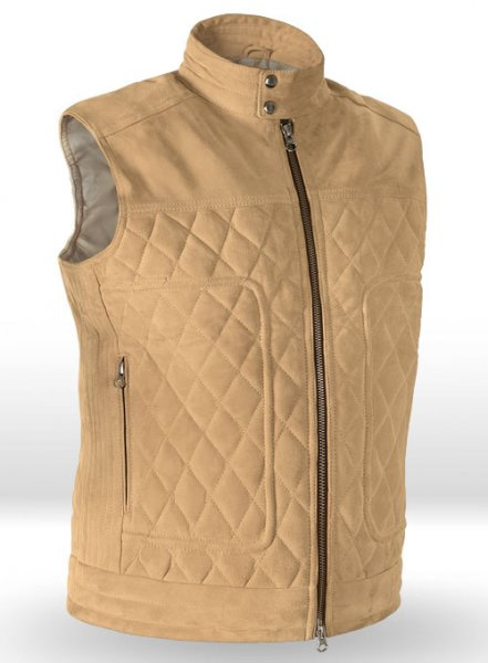 Latte Beige Suede Leather Vest # 324