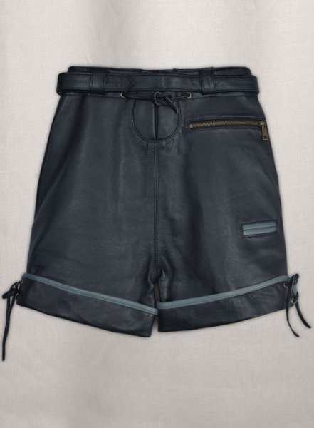 (image for) Dark Blue Leather Cargo Shorts Style # 364