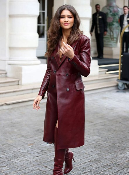 (image for) Zendaya Leather Long Coat