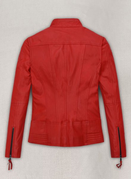 (image for) Soft Blood Red Washed and Wax Leather Jacket # 520