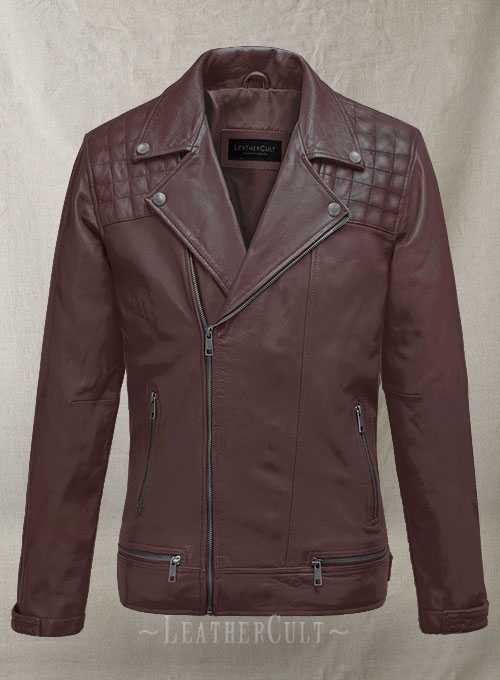 Ironwood Burgundy Biker Leather Jacket - Click Image to Close