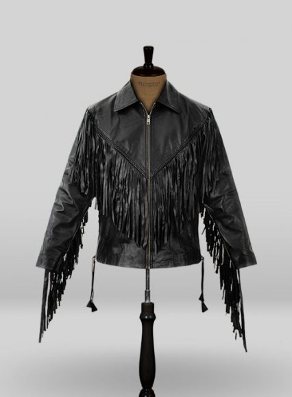 Leather Fringe Jacket #1006