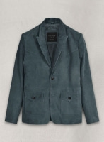 (image for) Blue Suede Western Leather Blazer