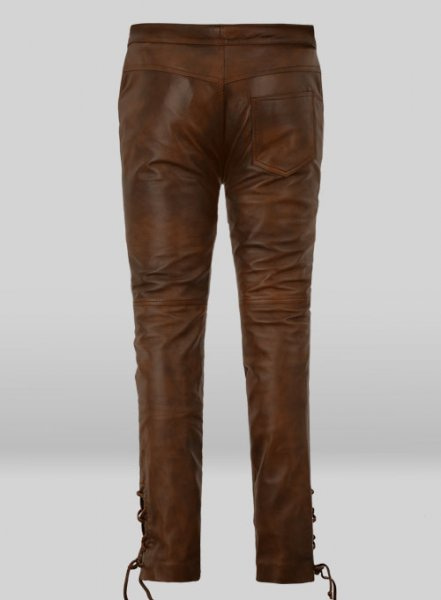 High Waisted Leather Pants Men - Lace Up Faux Leather Pants