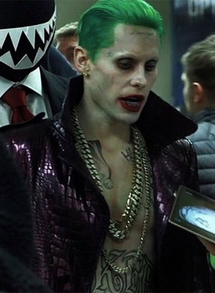 JARED LETO SUICIDE SQUAD JOKER CROCODILE LEATHER COAT HALLOWEEN COSPLAY  COSTUME