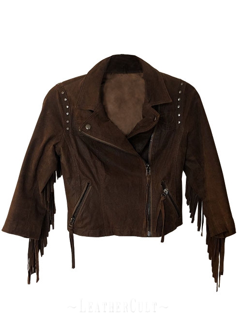 Fringe Leather Jacket #1011 - Click Image to Close