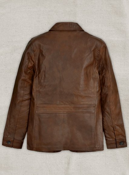 Spanish Brown Daniel Craig Leather Blazer - 38 Regular