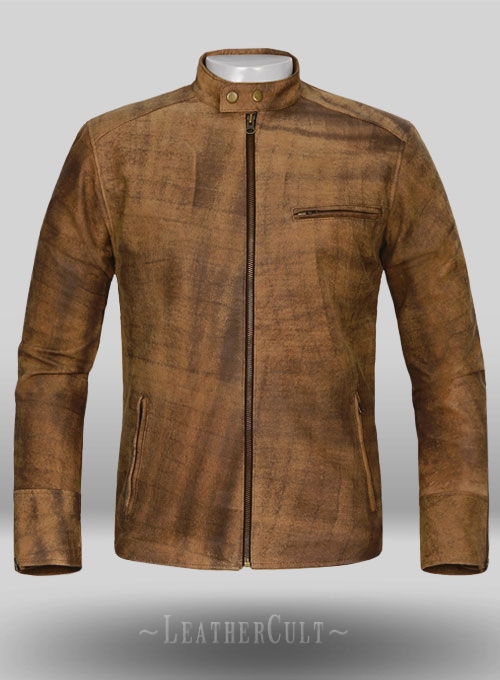 Abstract Brown Leather Cycle Jacket #3 - Click Image to Close