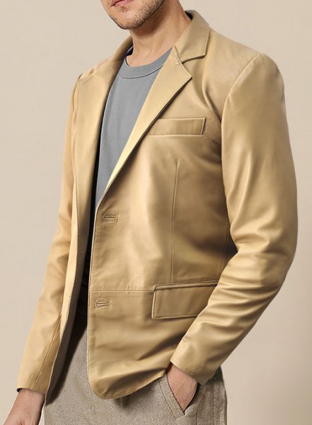 (image for) Soft Dark Beige Leather Blazer