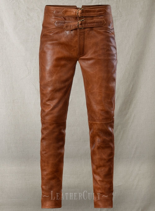 Cognac Jim Morrison Leather Pants - Click Image to Close