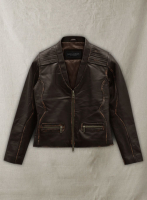 (image for) Rubbed Brown Leather Jacket # 287