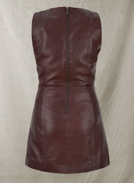 (image for) Soft Maroon Wax Miller Leather Dress - # 765