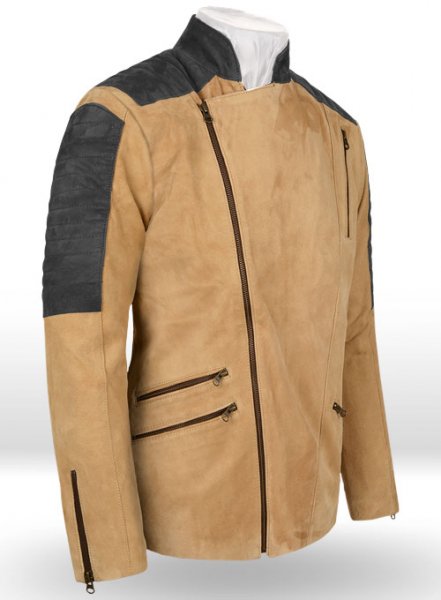 Latte Beige Suede Leather Jacket # 647