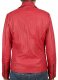 Soft Raspberry Red Oxley Leather Biker Jacket